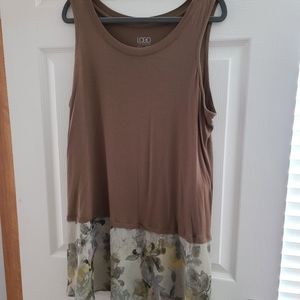 LOGO Lori Goldstein 1X Vintage Elm Tank Chiffon